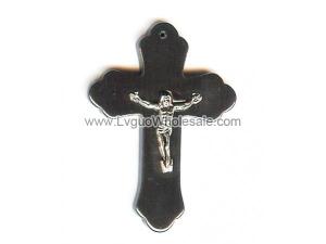 Hematite Silver Jesus Cross Pendant 33X48mm